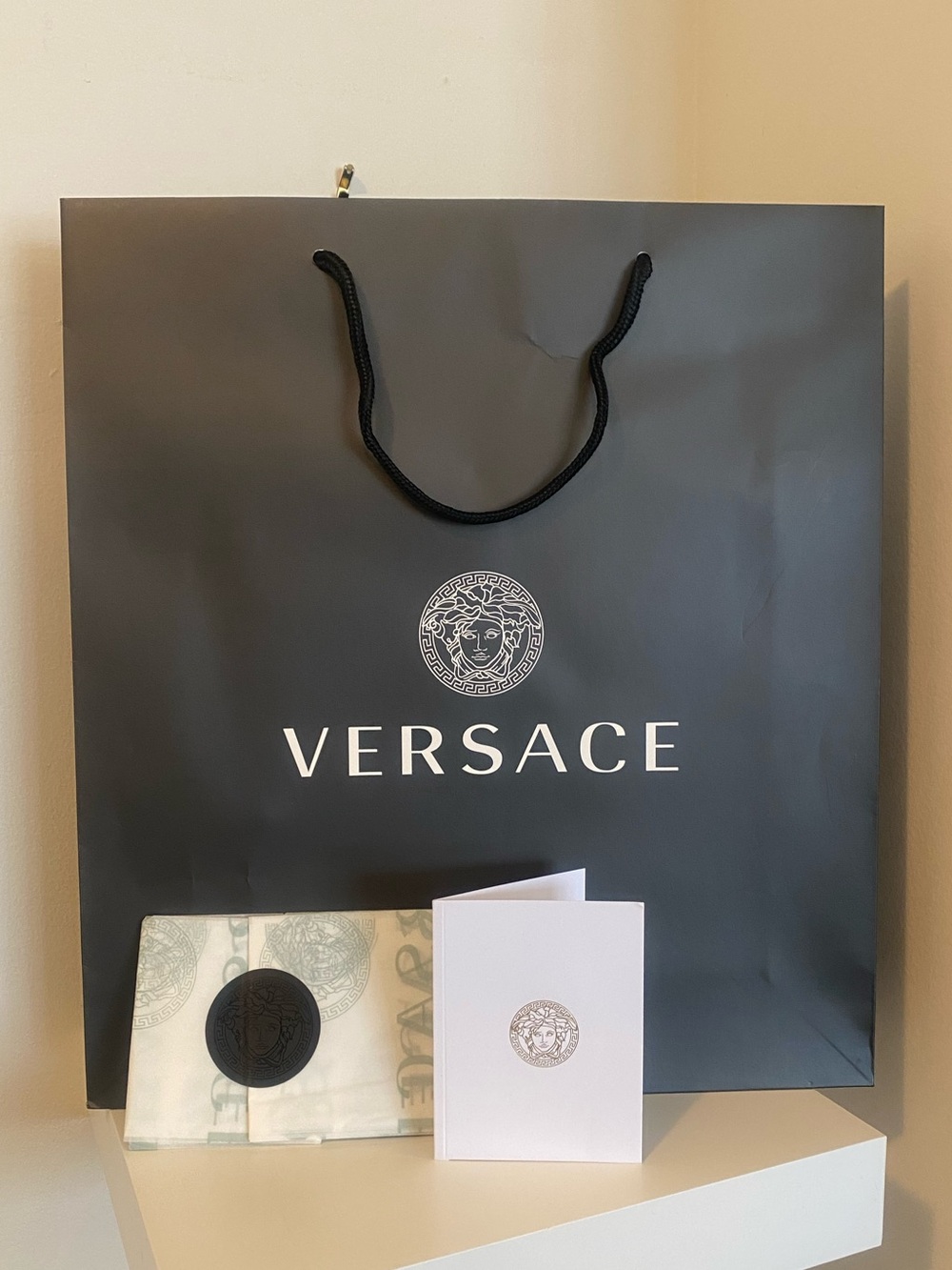 Versace Men Accessories Black Gift Bag Tissue and Receipt Holder